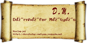 Dörnhöfer Mátyás névjegykártya