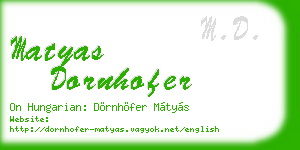 matyas dornhofer business card