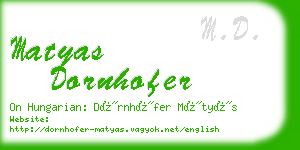 matyas dornhofer business card